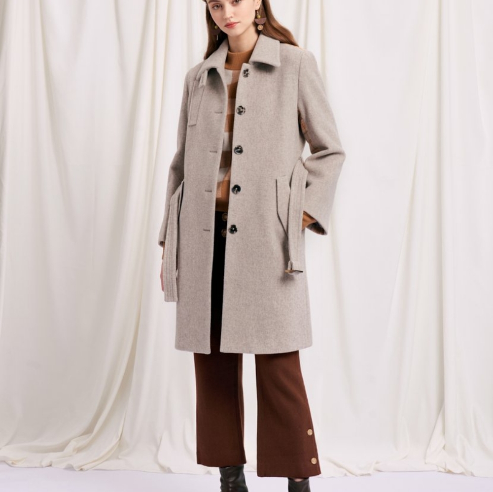 Petite studio 100% wool coat